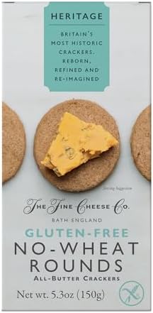The Fine Cheese Co. No-Wheat Rounds | Gluten-Free Crackers | Imported from England | 5.3 oz