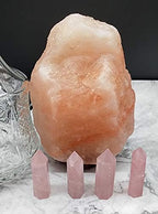 Luckeeper Healing Crystal Wands | 2" Rose Quartz Crystal Points 6 Faceted Reiki Chakra Meditation Therapy 4 PCS