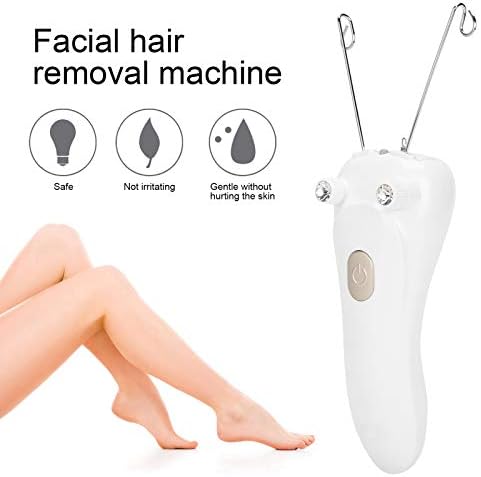 Facial Threading Hair Removal, USB Rechargeable Electric Women Cordless Facial Threading Epilator Ladies Beauty Epilator Trimmer Cotton Threading Tool for Body Facial Pull(Gold)