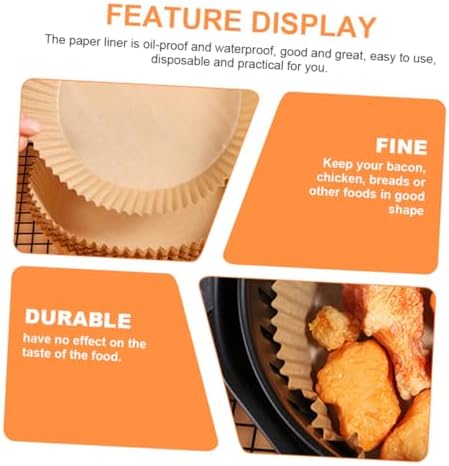 BESTonZON 100pcs Air Fryer Paper Liners round Oil-proof Non-stick Heat-resistant Baking Parchment Sheets for Oven and Air Fryer Cooking