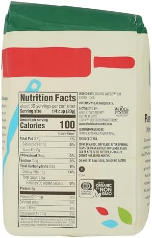 365 by Whole Foods Market, Organic Whole Wheat Pastry Flour, 2 LB