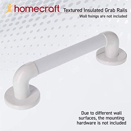 Homecraft Textured Insulated Grab Rails, Provides Sturdy Support and Stability When Entering or Existing The Shower or Bathtub, 16" Long