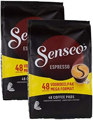 Senseo Espresso Dark Roast Coffee Pods – 96 Count (2 Packs) – Concentrated Strong Flavor with Rich Crema – Single-Serve Coffee Pads Compatible with PeleCom Machines