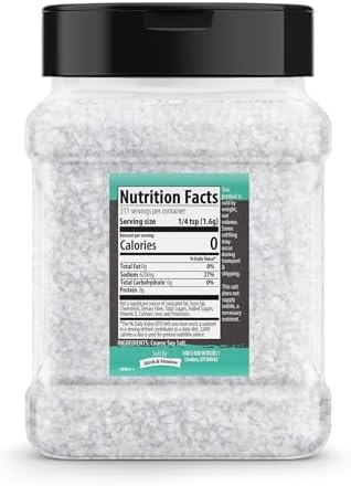 Birch & Meadow Coarse Grain Sea Salt, 1.1 lb, Kitchen Essential, Cooking & More