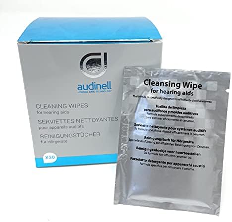 Cleaning Wipes | 30 Individually-Wrapped, Alcohol-Free | Cleans, Removes Earwax & Sweat from Hearing Aids, Earmold, Earbuds, Earplugs, In-Ear Monitors, Hearing Protection Devices