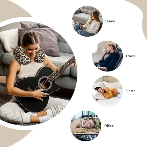 Travel Pillow Classic Leopard Print Cozy Soft Microfiber Memory Foam Neck Pillow Head Support Soft Pillow for Sleeping Rest Airplane Car Home Use