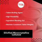 Silicified Microcrystalline Cellulose (SMCC) Powder 1 kg (2.2 lb) - MCC & Silicon Dioxide Blend - Direct Compression Tablet Binder Flow Agent - USP-NF DC Excipient Filler Glidant
