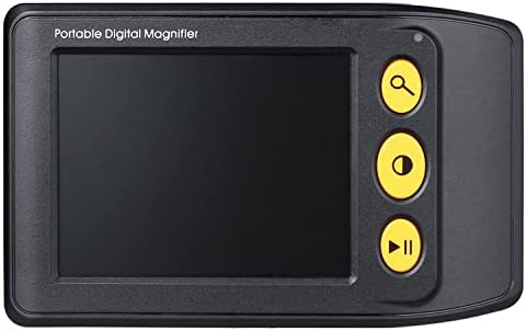 Portable Digital Video Magnifier Electronic Reading Aid 3.5 Inch LCD Screen for Low Vision 2x-25x Zoom Foldable Handle (Black)