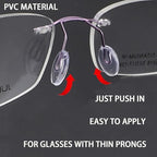OPUGIT Push-in Eyeglass Nose Pads,10 Pairs Glasses Nose Piece Soft Nose Guards Clear Anti-Slip Nose Bridge Pads Replacement for Rimless/Frameless Eyewear Frame