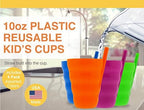 Arrow Home Products Sip-A-Cup with Built-In Straw, 10oz, 4pk - Great for Everyday Use - BPA Free, Made in the USA, Stackable - Purple, Blue, Green, Orange
