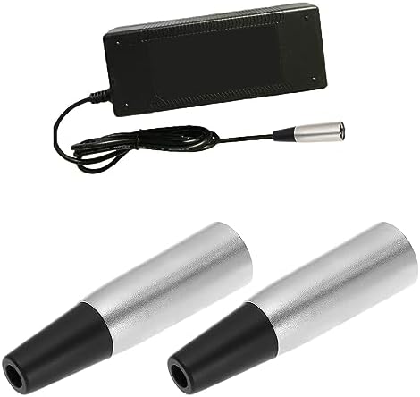 2PCS 3 Pin XLR Plugs Mobility Scooter Power Connector for 12V 24V Battery Chargers XLR Male Connector Metal Case with Cable Protector Jack Plug Adapter
