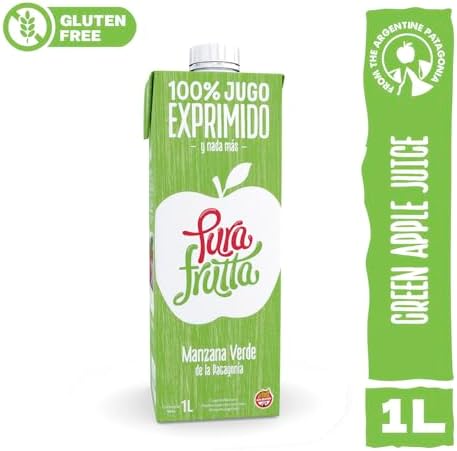 Pura Frutta - Green Apple Juice - 33.8 fl oz (1L) Juice Boxes, 8-Pack Box - 100% Natural & Cold-Pressed, Not From Concentrate (NFC), No Sugar Added - Patagonia Apple - Crisp & Refreshing Taste