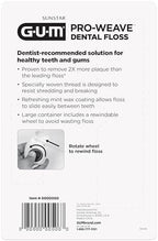 GUM Pro-Weave Woven Dental Floss, Shred Resistant Waxed Floss, Mint Flavored, 3 Count + 2 Travel Units