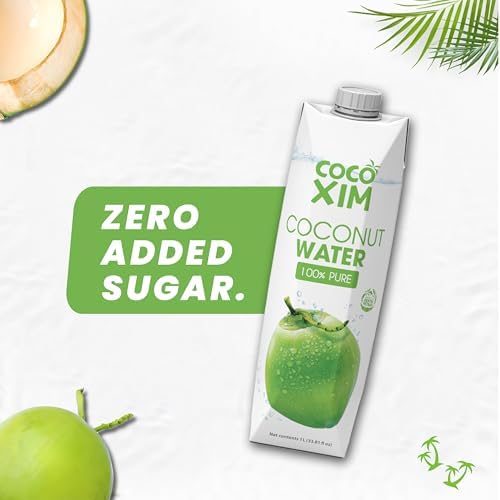 COCOXIM Ready to Drink Pure Coconut Water - 33.8 oz (Pack of 12)| Zero Added Sugar |100% Natural & Fresh with Electrolytes & Nutrients | Halal & Kosher Certified | Alternative to Soda, Soft Drinks and Sports Drinks
