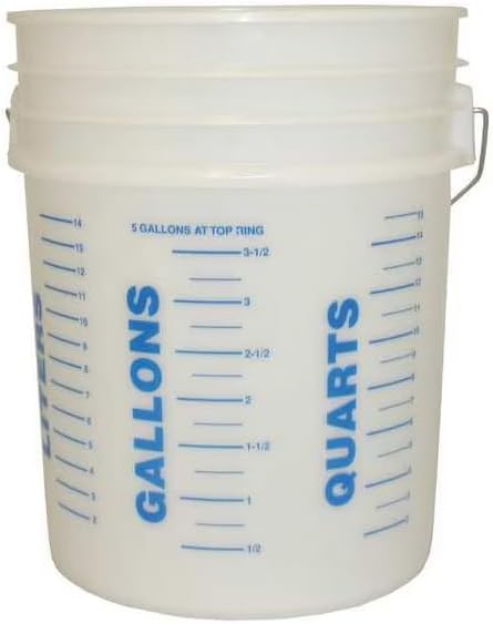 MDMprint Mixing Bucket, 11 7/8 in W x 15 in L, 5 gal, Translucent, Plastic, Mfr: GG468-A