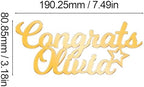 EDSG Personalized Graduation Cake Topper Class of 2026, Mirror Acrylic Congrats Cake Topper with Any Name, Graduation Decorations 2026 for High School University College Senior (Gold)