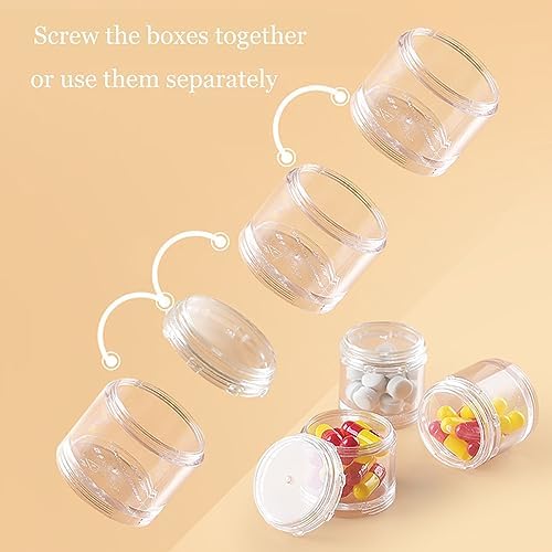 Stackable Pill Organizer, 7-Days Travel Pill Case, Pill Box for Pocket, Portable Medicine Vitamin Container Holder Rainbow