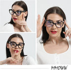 MMOWW Cat Eye Reading Glasses Fashion Cute Reader for Women