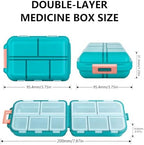 1 PcsPill Organizer for Travel, Double Layer Foldable Weekly Pill Organizers, Medicine Case Pill Box Case Holder with 10 Compartments for Vitamin, Pills, Supplement(Green)