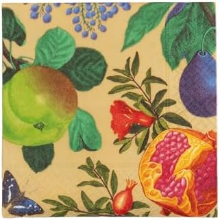 Caspari Royal Orchard Gold Cocktail Napkins - includes 20 Cocktail Napkins