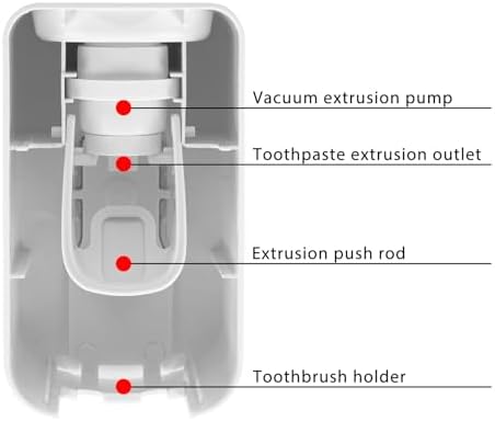 2 Slot Plastic Toothbrush Holder and Toothpaste Dispenser Wall Mounted, Automatic Toothpaste Squeezer, 2 in 1 Tooth Brush Toothpaste Organizer for Shower (Grey)
