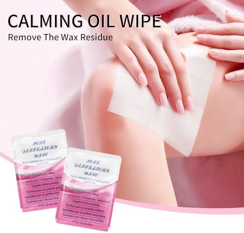 Beauty7 Post Wax Calming Oil Wipes 20 Packs Big Size Post Wax Oil Wipes for Body Leg Arm Post Waxing Cleanser After Wax Remover Removes Residue Reduces Redness Refill Pack