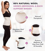 ITA-MED Unisex Wool Warming Support Abdominal Binder, Natural Therapeutic Warmth w/ 80% Wool, Medium