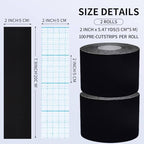 Kinesiology Recovery Tapes, 40 ct Precut Strips, 2 Rolls, Water Resistant, Elastic Athletic Tape for Sports & Weightlifting, Muscle Strain Relief & Joint Support