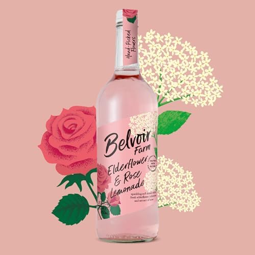 Belvoir Fruit Farms Elderflower and Rose Lemonade 750ml | Elegant Floral Lemonade | Natural Rose and Elderflower Extracts | Refreshing and Delicate | Perfect for Any Occasion