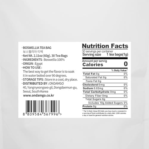 ONDAMGO White Boswellia Tea 30T Warm Tea 2.11oz / 보스웰리아차