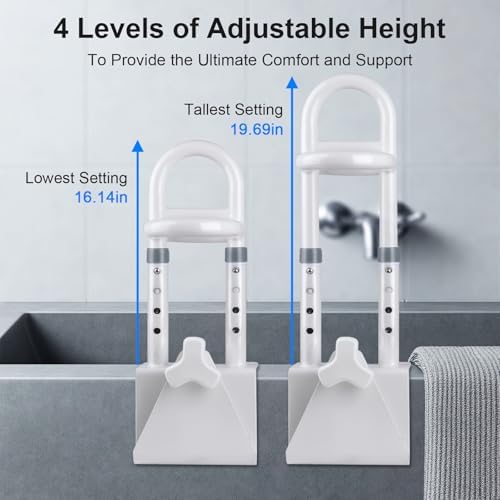Bathtub Safety Rail - Non-Slip Shower Grab Bar Handle, Fits 3.15"-6.69" Walls, 300lbs Support, Sturdy Bathtub Handle Grab Bar for Elderly & Disabled
