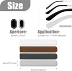 2 Pairs Silicone Glasses Ear Cushion, Eye Glasses Ear Grippers Anti Slip, Glasses Ear Grips Non Slip, Eyeglass Ear Cushions for Pain, Temple Sleeves Tips Ear Pads for Glasses Slip Preventer (BLK&Gry)