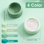 4 Pcs Small Silicone Travel Containers,Silicone Travel Jars,Silicones Cream Jar with Lids,Travels Containers for Toiletries,Leakproof Refillable Bottles for Body Hand Cream, Lotion