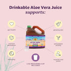 Lily of the Desert Aloe Vera Juice Preservative Free, Whole Leaf Filtered Aloe Vera Drink 128 Fl Oz with Cup, Bottle