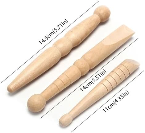 3 Pcs/Set Wooden Massage Stick Foot Hand Massage Wood Stick Tools Smooth Wood Rod Acupuncture Point Massager
