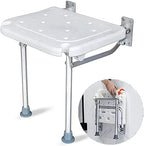 Shower Seats,Shower Chairs for Seniors,Folding Shower Bench Flip-Up Screw-in Bath Seat Wall Mounted Bathroom Chair Stool with Non-Slip Feet Drainage Holes Shower Head,Shower Bench