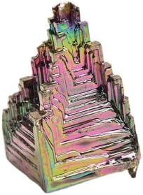 Natural Bismuth Ore Rainbow Bismuth Crystal Mineral Specimen Irregular Healing Gemstone for Home Decoration, Rock Collection, Gifts 0.88-1.1lb