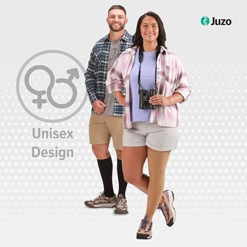 Juzo Dynamic Varin 3511 Knee-High, 30-40 mmHg Closed Toe Compression Stocking – Men & Women, Short, 2 (II), Beige