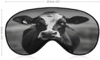 Black White Cow Face Sleeping Mask for Men Women,Sleep Masks with Adjustable Elastic Strap for Travel,Blackout Eye Mask for Pressure-Free & Sleeping Light Blocking