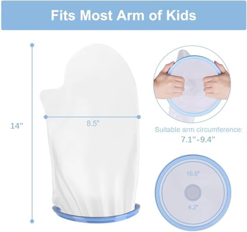 Waterproof Half Arm Cast Cover for Shower Kids Reusable Cast Protector for Shower Arm Child Cast Bag for Hand, 14''