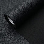 Black Litchi Texture PU Fabric Leather 11.8x53.14 Inch（30x135 CM） 1.13mm Thick Faux Synthetic Leather Material for Upholstery Crafts, DIY Sewings, Sofa, Handbag, Earrings, Hair Bows Decorations