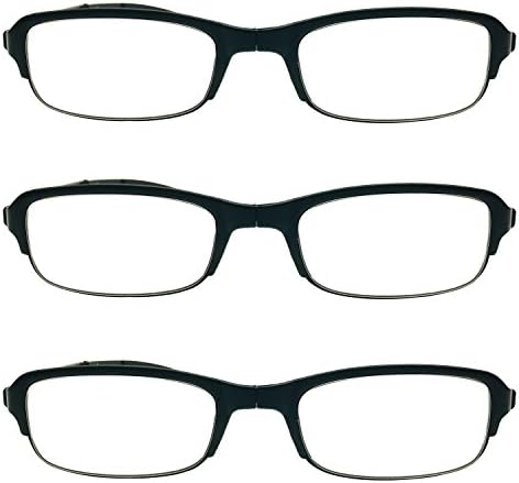 3 PRS Southern Seas Folding Reading +3.50 Glasses Travel Office Home Black Spectacles