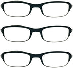 3 PRS Southern Seas Folding Reading +1.50 Glasses Travel Office Home Black Spectacles