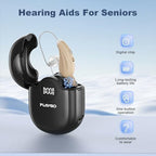 Flaygo Hearing Aids for Seniors,Hearing Aids for People with Hearing Loss, Sound Quality Restoration, Intelligent Noise Reduction, Standby 80h, One-Button Operation, Comfortable Wearing,Beige