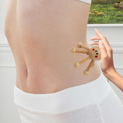 Six Leg Wood Massager - Body Relax Tool: Wooden Design, Comfortable Grip, Multi Point Massage, Manual Scalp and Body Massager | Great for Relaxation, Home Massage, Women self Care