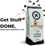 Black Insomnia Extreme Caffeine Coffee - World's Strongest Highly Caffeinated Coffee - Butterscotch Caramel Flavored, Classic Roast, Ground - 1lb