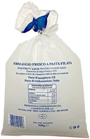 Agerola Fior di Latte Mozzarella Cheese | Premium Quality Mozzarella Imported from Italy | Ideal for Pizza | 1.1 lb (500g) - Pack of 2