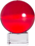 LONGWIN 50mm(2 inch) K9 Solid Crystal Ball with Free Stand Suncatcher (Red)