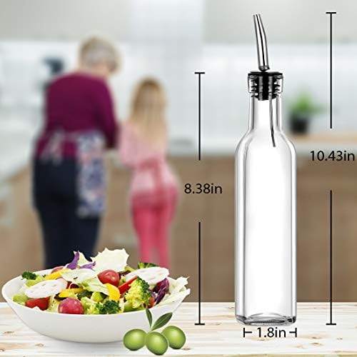 Gusnilo 8 oz (250ml) Oil and Vinegar Dispenser Set - 2PCS Olive Oil Dispenser Bottles, Syrup Dispenser & Kitchen Oil Bottles with Pour Spouts and Funnel