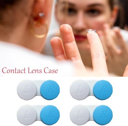 4 Pack Contact lens case Bulk Contact Lens Soak Storage Box Holder Container(Blue)